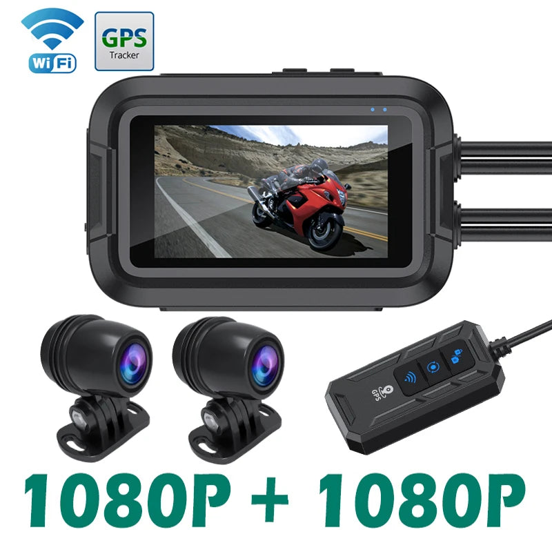 Kocam motorcycle dash cam V2 dual 1080P with WiFi and GPS