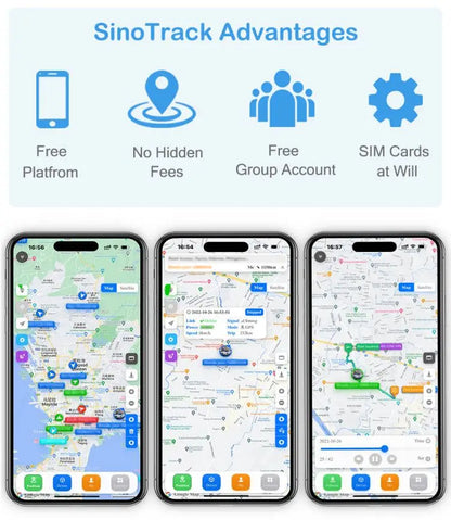 SinoTrack GPS tracker advantages free platform no hidden fees group account
