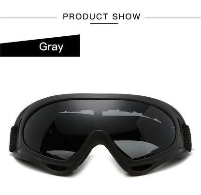 Motorcycle goggles gray tinted lens front view