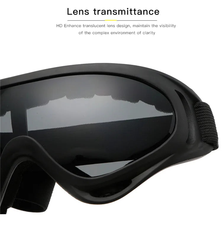 Motorcycle goggles HD lens close-up clear visibility riding