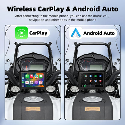 Motorcycle GPS wireless CarPlay and Android Auto side by side comparison