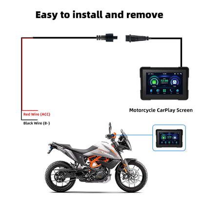 Motorcycle GPS CarPlay screen easy installation wiring diagram