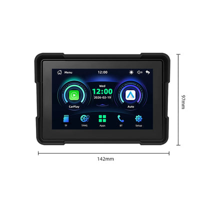 Motorcycle GPS CarPlay screen dimensions 142mm x 97mm