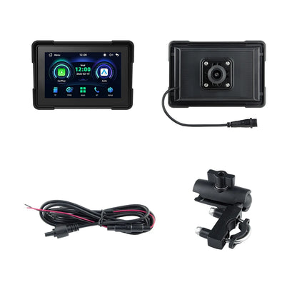 Motorcycle GPS M16C CarPlay Android Auto with power cable and mount