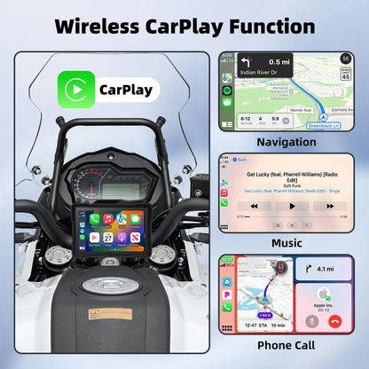 Motorcycle GPS wireless CarPlay navigation music and phone call