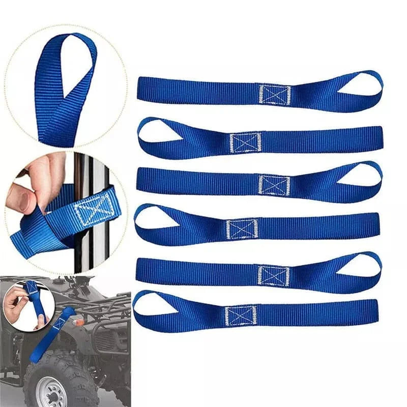 Soft loop tie down straps set of 6 with ATV securing detail
