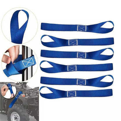 Soft loop tie down straps set of 6 with ATV securing detail