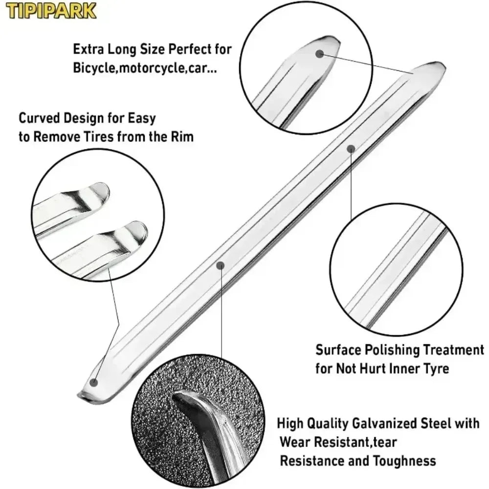 Motorcycle tire lever curved design galvanized steel with polished surface detail
