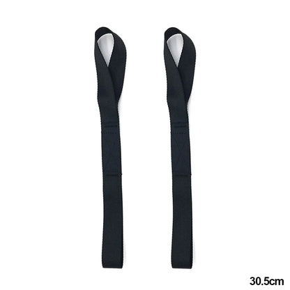 Black soft loop tie down straps 30.5cm motorcycle cargo securing pair