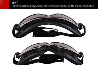 Retro motorcycle goggles aerodynamic frame with ventilation holes for air circulation
