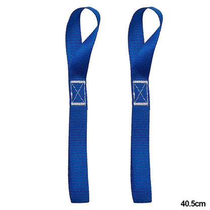Blue soft loop tie down straps 40.5cm motorcycle cargo securing pair