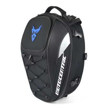 Motocentric motorcycle tail bag blue front view
