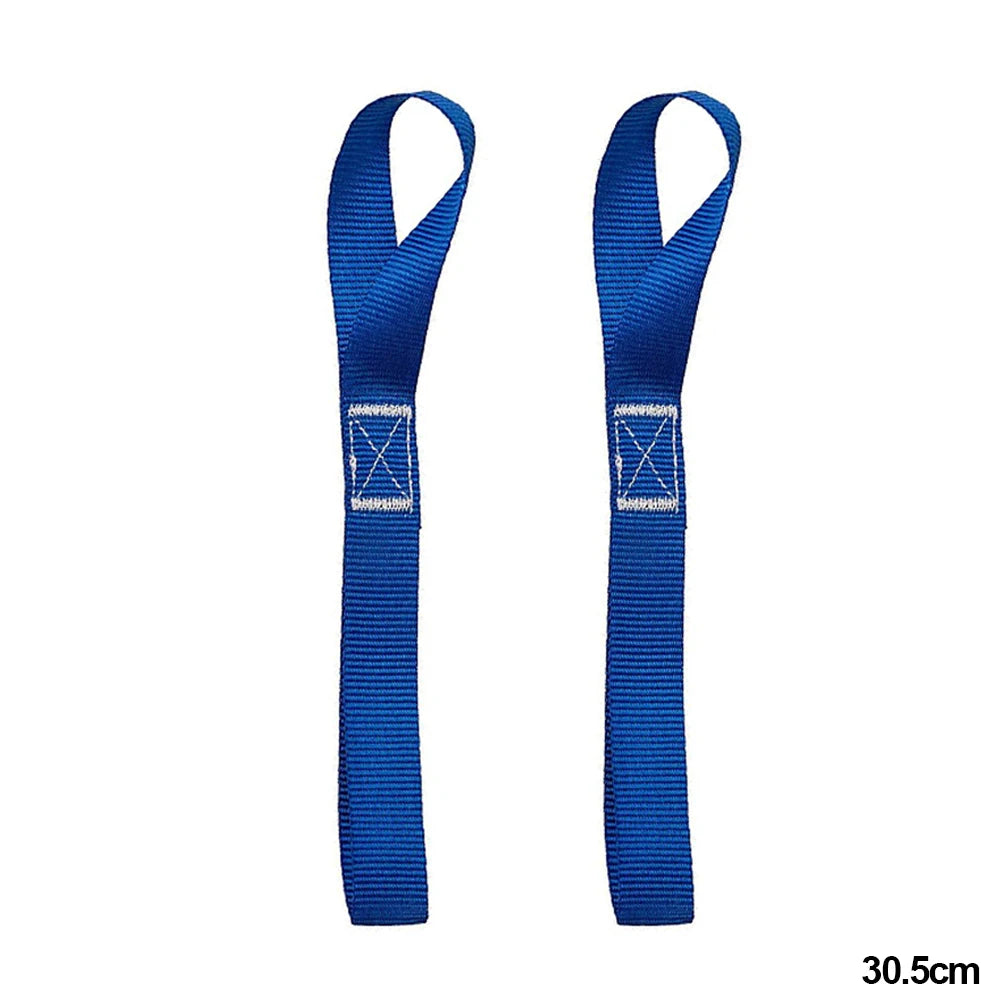 Blue soft loop tie down straps 30.5cm motorcycle cargo securing pair