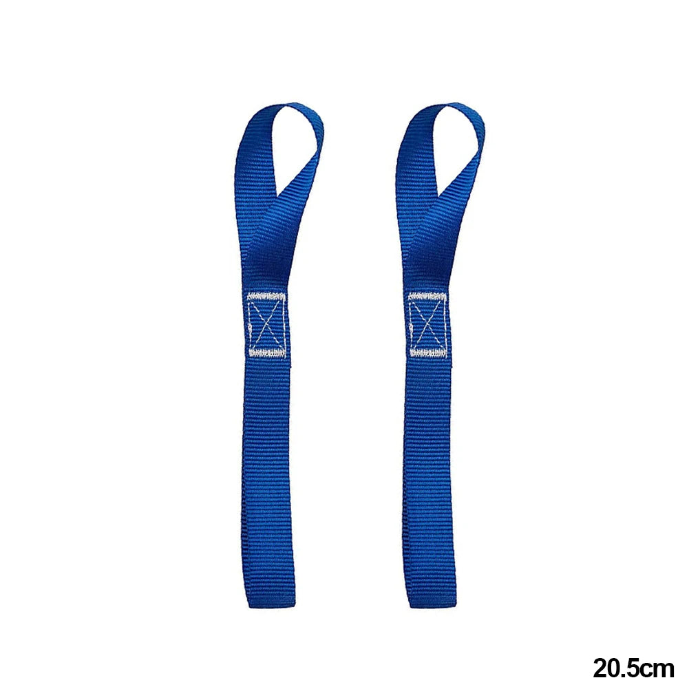 Blue soft loop tie down straps 20.5cm motorcycle cargo securing pair