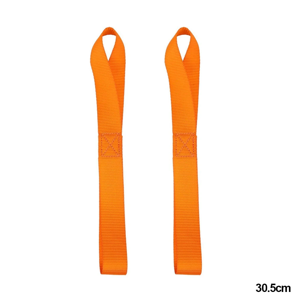 Orange soft loop tie down straps 30.5cm motorcycle cargo securing pair