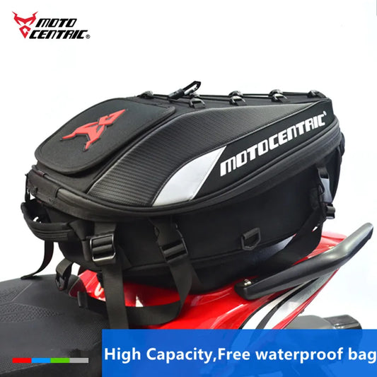 Motocentric motorcycle tail bag high capacity waterproof on bike