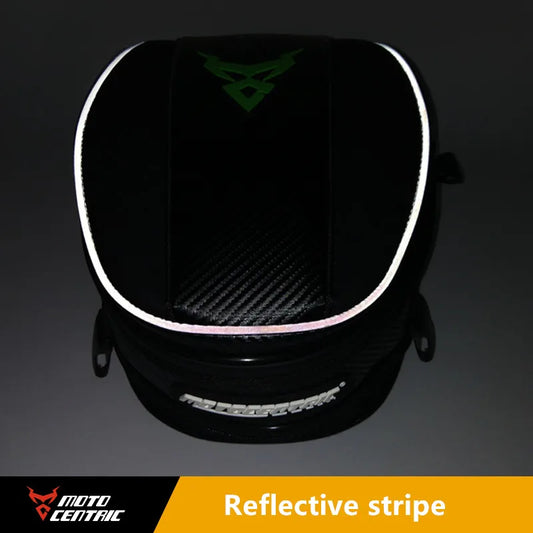 Motocentric tank bag reflective stripe night visibility motorcycle safety riding