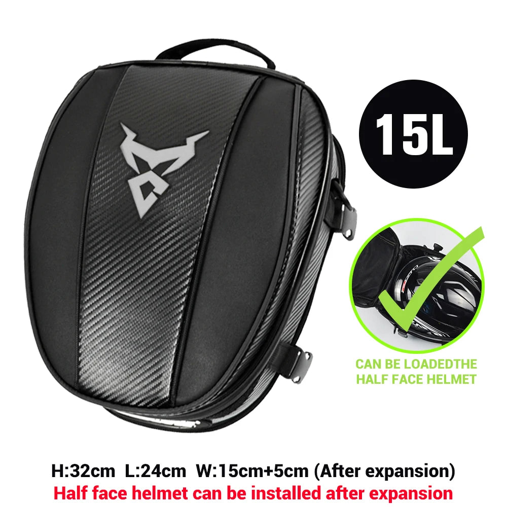 Motocentric tank bag gray variant 15L expanded 32x24cm fits half face helmet motorcycle
