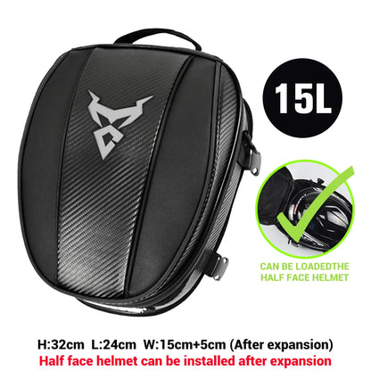 Motocentric tank bag gray variant 15L expanded 32x24cm fits half face helmet motorcycle